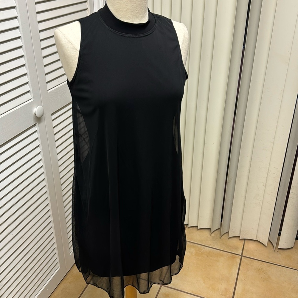 Nik and Nash Black Dress with Sheer Overlay Size Small